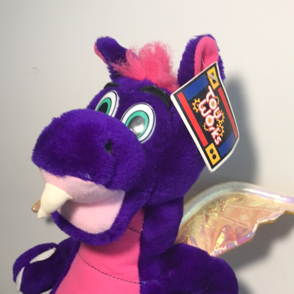 🛍️ SOLD IN BOGO!! Toy Works, Purple/Pink Flying Dragon WITH Sparkly Wings - Picture 3 of 6